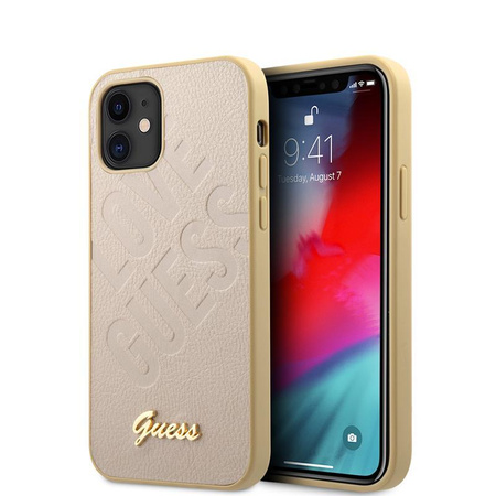 Guess Iridescent Love - Coque pour iPhone 12 mini (or)