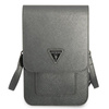 Guess Wallet Saffiano Triangle Logo Phone Bag (Grey)