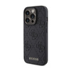 Guess Leather 4G Stamped - Étui pour iPhone 15 Pro Max (noir)