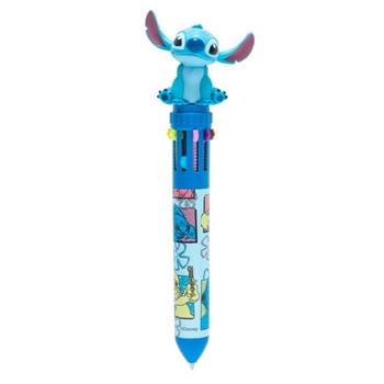 WIELOKOLOROWY DŁUGOPIS STITCH 10 KOLORÓW DLA DZIECI DO SZKOŁY Z FIGURKĄ