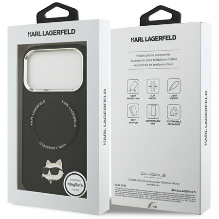 Karl Lagerfeld Choupette Pin MagSafe - Case for iPhone 17 Pro (black)