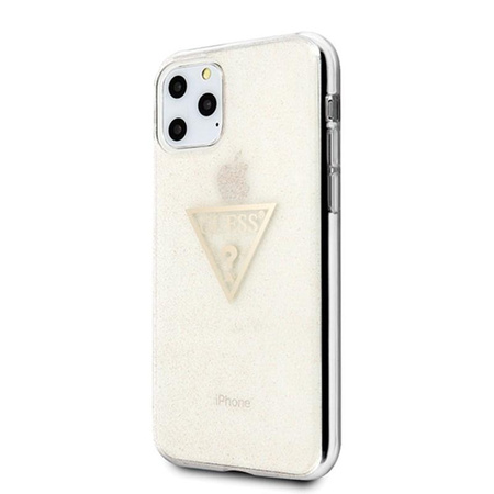Guess Solid Glitter Triangle - Case for  iPhone 11 Pro (Gold)