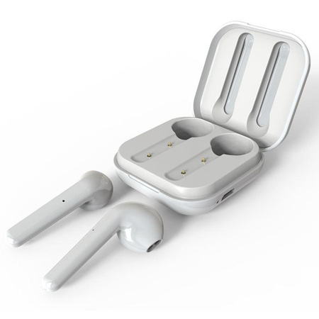 PURO SLIM POD TWS 5.0 - Bluetooth V5.0 Wireless Headphones with Charging Case, IPX5 Waterproof (White)