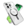 Speck Presidio Perfect-Clear Grip ClickLock & Magsafe - Schutzhülle für iPhone 15 Pro (Clear / Chrome Finish / Serene Silver)