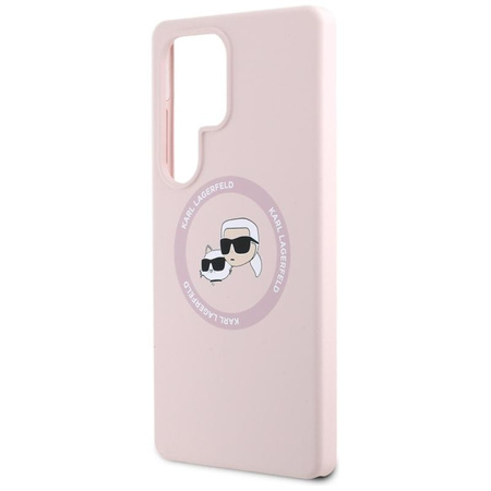 Karl Lagerfeld Silicone Double Heads And Circle MagSafe - Samsung Galaxy S25 Ultra Case (pink)