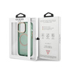 Guess Gold Outline Translucent MagSafe - Etui iPhone 13 Pro Max (zielony)
