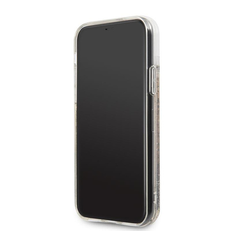 Guess Liquid Glitter Hearts - iPhone 11 Pro tok (arany)