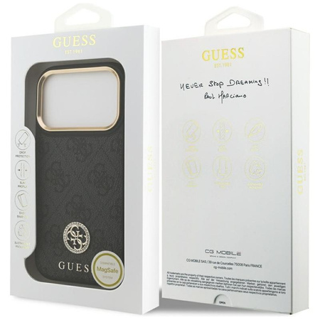 Guess 4G Strass Logo MagSafe - Hülle iPhone 17 Pro (schwarz)