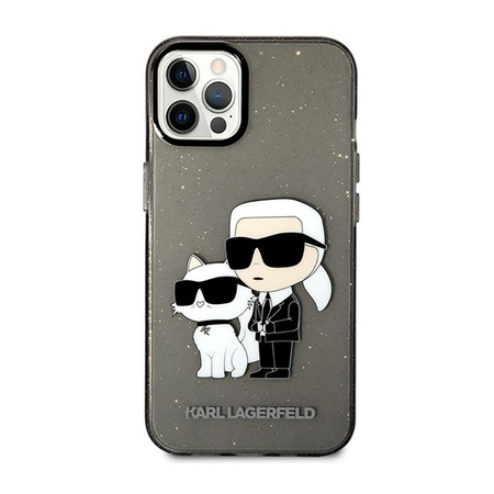 Karl Lagerfeld IML Glitter NFT Karl & Choupette - iPhone 12 / iPhone 12 Pro Case (black)