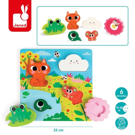 Janod - 3D wooden puzzle Hide-and-seek game Nature