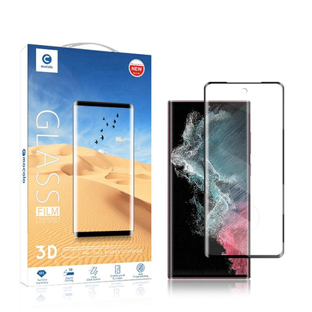 Mocolo 3D 9H Full Glue - Verre de protection intégrale pour Samsung S22 Ultra (Noir)