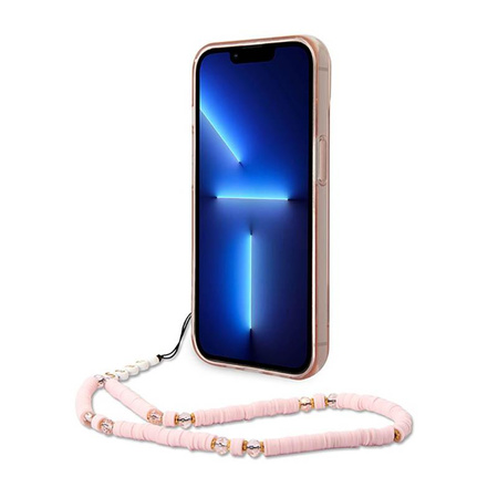Guess Translucent Pearl Strap - Hülle für iPhone 14 Plus (Pink)