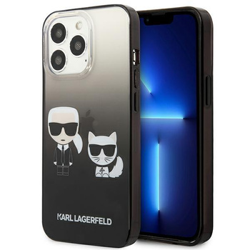 Karl Lagerfeld Gradient Ikonik Karl & Choupette - pouzdro pro iPhone 13 Pro (černé)