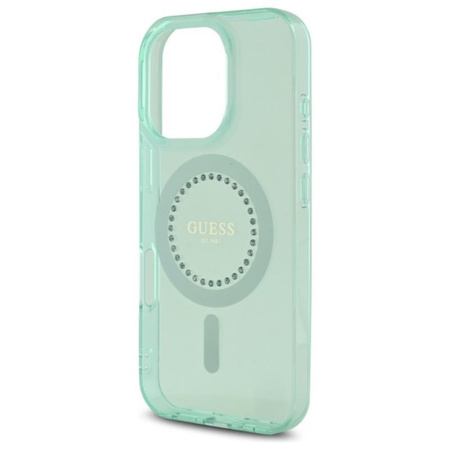Guess IML Strasssteine MagSafe - iPhone 16 Pro Max Tasche (grün)