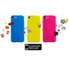 PURO Patch Mania - Samsung Galaxy A3 (2017) case with 5 stickers included (yellow)