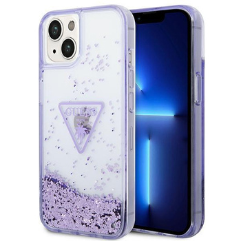 Guess Liquid Glitter Triangle Logo tok - iPhone 14 tok (lila)