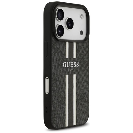 Guess 4G Printed Stripes MagSafe - Pouzdro iPhone 17 Pro (černé)