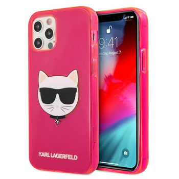 Karl Lagerfeld Choupette Head - pouzdro pro iPhone 12 Pro Max (Fluo Pink)