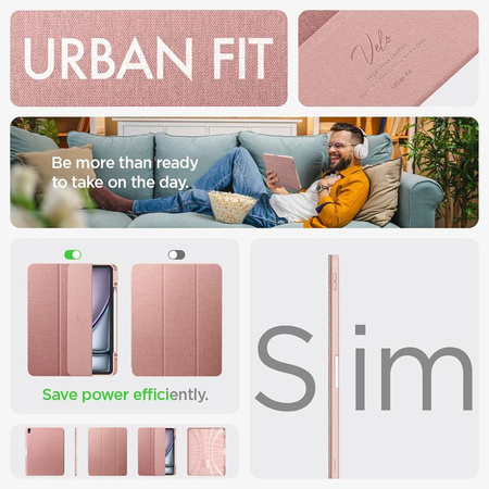 Spigen Urban Fit - Etui pour iPad Air 13" (M2, 2024) (Rose Gold)