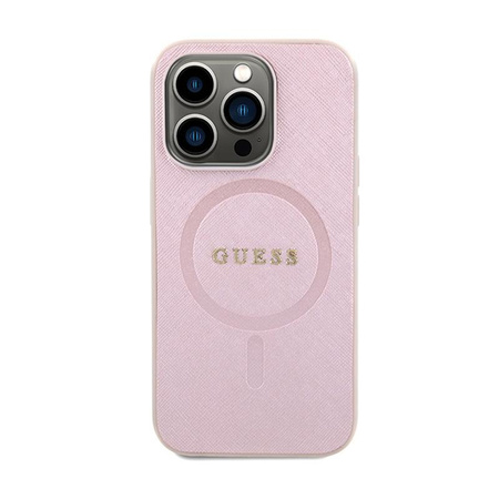 Guess Saffiano MagSafe - iPhone 15 Pro Max tok (rózsaszín)