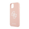 Guess Silicone 4G Big Logo - Coque pour iPhone 13 mini (rose)