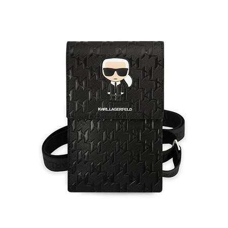 Karl Lagerfeld Monogram Ikonik Patch Wallet Phone Bag - Torba na smartfona i akcesoria (czarny)
