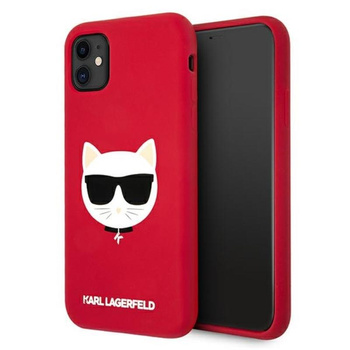 Karl Lagerfeld Choupette Head Silicone - pouzdro na iPhone 11 (červené)