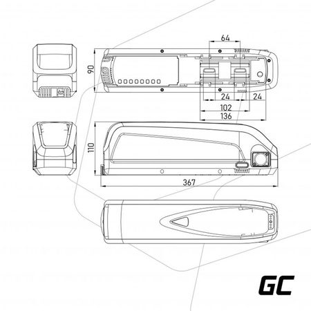 Green Cell - 13Ah (624Wh) Batterie für 48V E-Bike