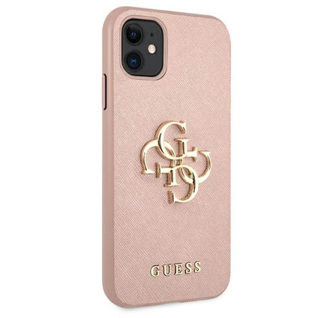 Guess Saffiano 4G Big Metal Logo - iPhone 11 Case (pink)