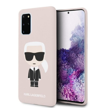 Pouzdro Karl Lagerfeld Fullbody Silicone Iconic - Samsung Galaxy S20+ (růžové)