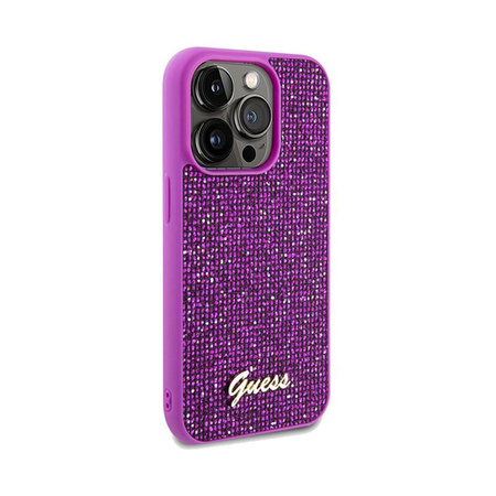 Guess Disco Metal Script - iPhone 14 Pro tok (fukszia)