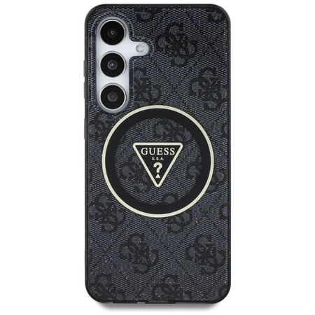 Guess 4G Glitter Triangle Buttons MagSafe - Case for Samsung Galaxy S25 (black)