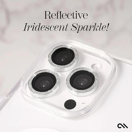 Case-Mate Aluminum Ring Lens Protector - Verre de protection pour l'objectif de l'appareil photo de l'iPhone 16 Pro / iPhone 16 Pro Max (Twinkle)