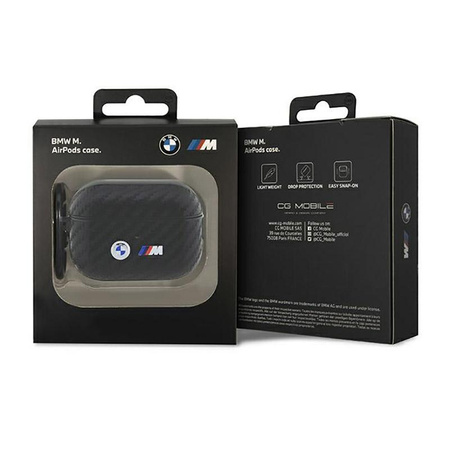 BMW Carbon Double Metal Logo - AirPods Pro 2 Tasche (Schwarz)