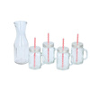 Alpina - set de pots à boissons en verre avec pailles 4 pcs. avec une carafe de 1 L