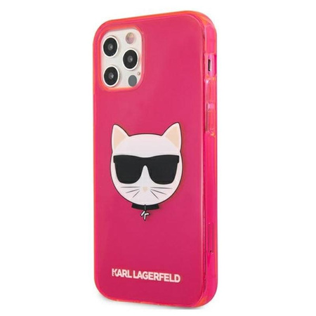 Karl Lagerfeld Choupette Head - iPhone 12 Pro Max Hülle (Fluo Pink)