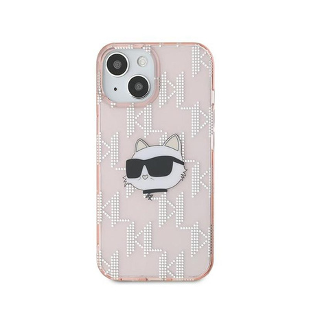Karl Lagerfeld IML Choupette Head & Monogram - Coque iPhone 15 / 14 / 13 (rose)
