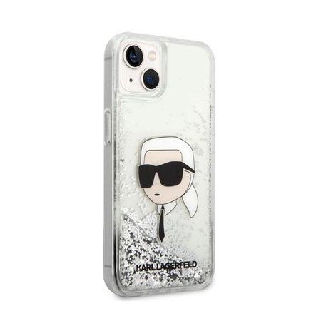 Karl Lagerfeld Liquid Glitter NFT Karl's Head - iPhone 14 Plus Case (silver)