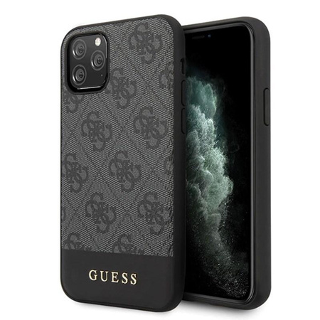Guess 4G Bottom Stripe Collection - iPhone 11 Pro Max tok (szürke)