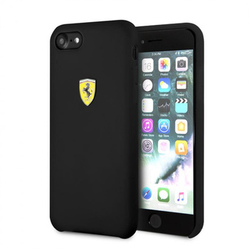 Ferrari Silikon-Hartschale - Tasche iPhone 8 / 7 (schwarz)