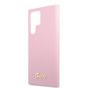 Guess Silicone Script Metal Logo - Etui Samsung Galaxy S22 Ultra (lawenda)