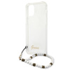 Guess White Pearl Strap - Case iPhone 12 / iPhone 12 Pro (Clear)