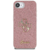 Guess Fixed Glitter Big 4G - Coque pour iPhone 16e (rose)