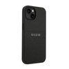 Guess Saffiano Metal Logo Stripes - Etui iPhone 14 (czarny)
