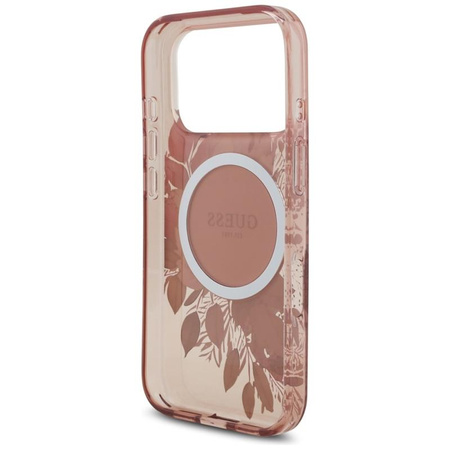Guess IML Flowers Electro Pearl Strap MagSafe - Case iPhone 17 Pro (pink)