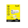 Budi - Autoladegerät 2x USB, 24W + USB-C Kabel 1,2 m (Weiß)