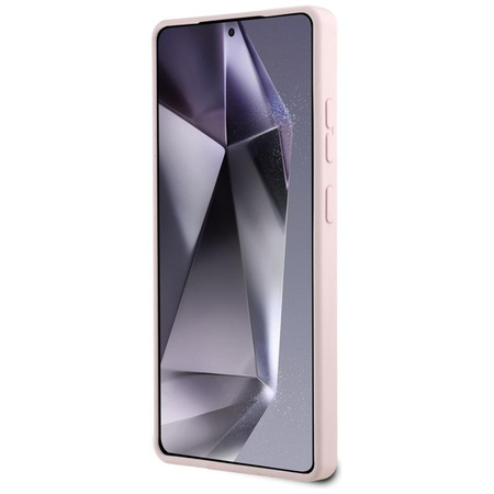 Karl Lagerfeld Silikonové pouzdro MagSafe s dvojitou hlavou a kruhem - Samsung Galaxy S25 Ultra (růžové)