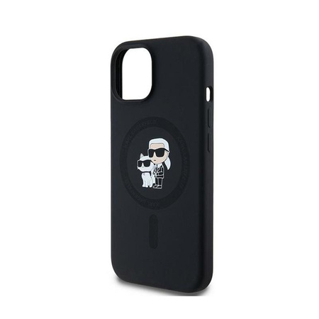Karl Lagerfeld Silicone Karl & Choupette MagSafe - Hülle für iPhone 15 Plus / 14 Plus (Schwarz)