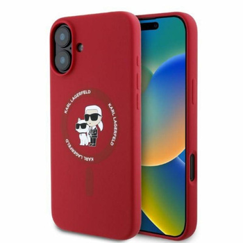 Karl Lagerfeld Silikon Karl & Choupette Ring MagSafe - iPhone 16 Hülle (rot)