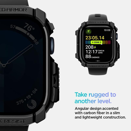 Spigen Rugged Armor - tok Apple Watch 10 46 mm-es órához (matt fekete)